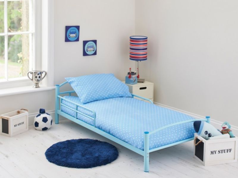 Kidsaw Starter Junior Blue Metal Bed Frame Bundle
