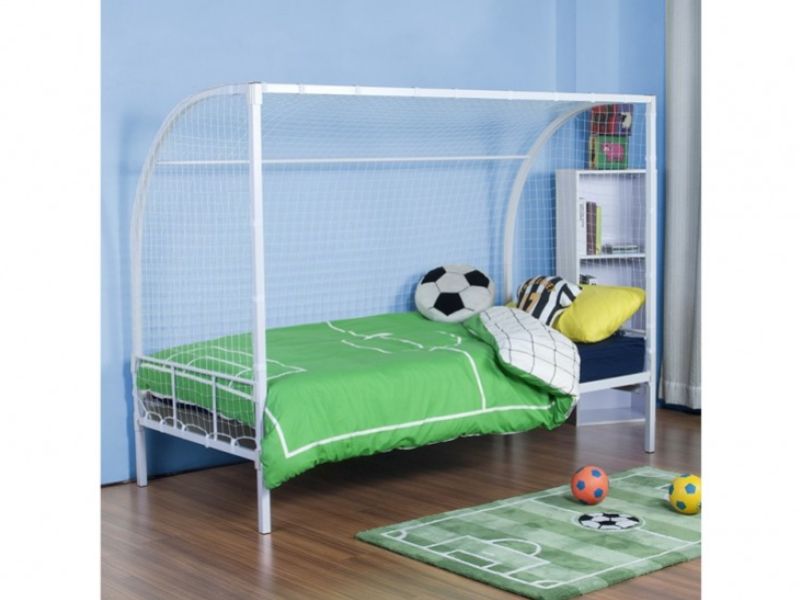 Metal Beds White Metal No Bolt Soccer Bed