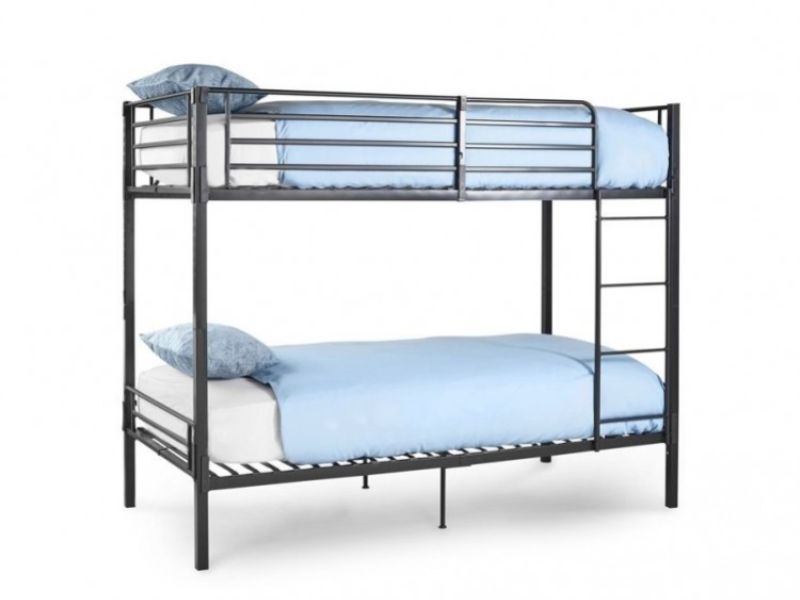 Metal Beds Grey Metal No Bolt Split Bunk Bed