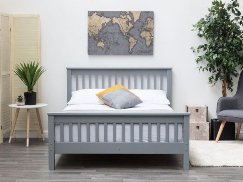 Sleep Design Adlington 4ft6 Double Grey Wooden Bed Frame