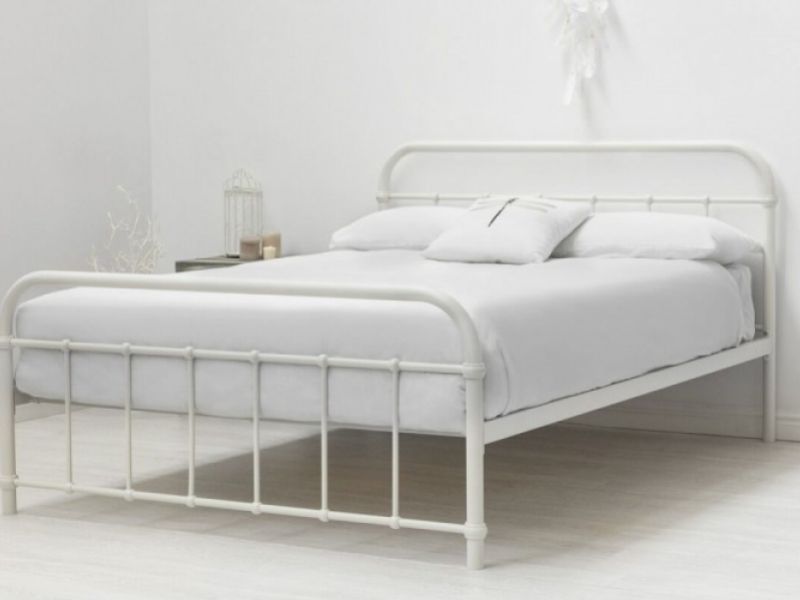 Sleep Design Henley 4ft6 Double White, White Metal Single Bed Frame Uk