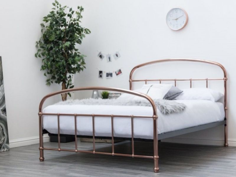 Sleep Design Lichfield 4ft6 Double Copper Finish Metal Bed Frame