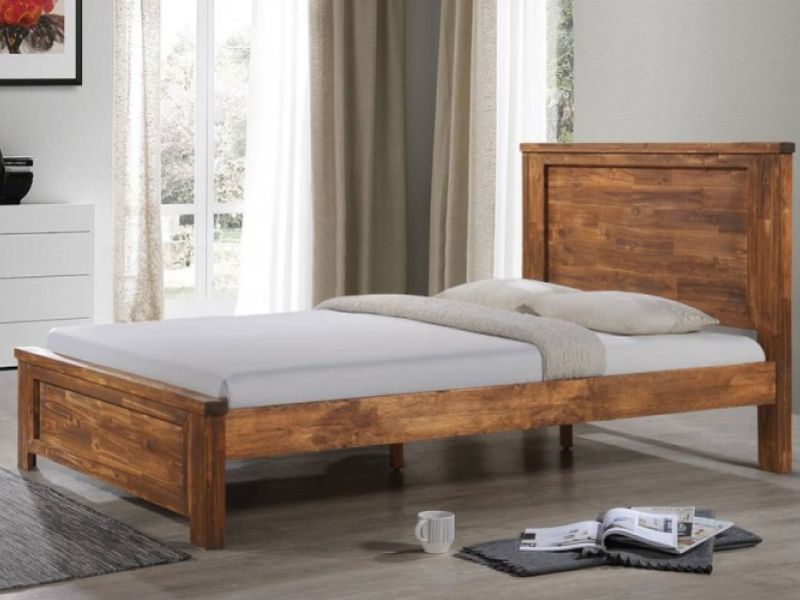 Sleep Design Plumley 5ft Kingsize Caramel Wooden Bed Frame