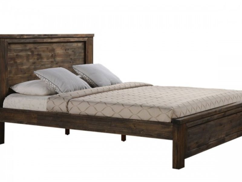Sleep Design Plumley 4ft6 Double Teak Finish Wooden Bed Frame