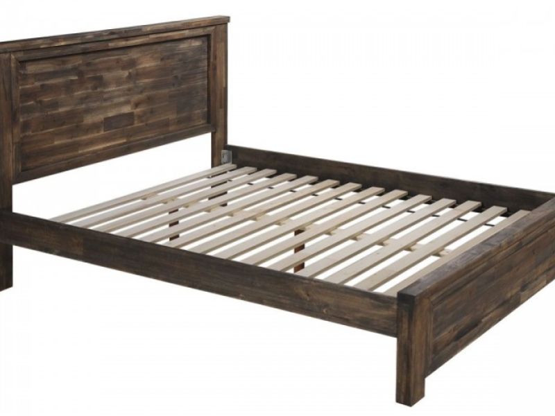 Sleep Design Plumley 4ft6 Double Teak Finish Wooden Bed Frame