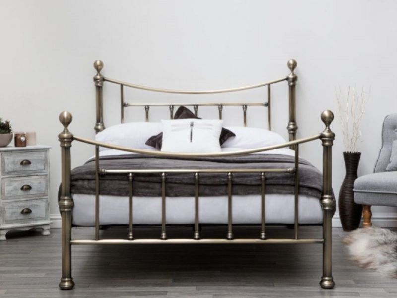 Sleep Design Stratford 4ft6 Double Antique Brass Metal Bed Frame