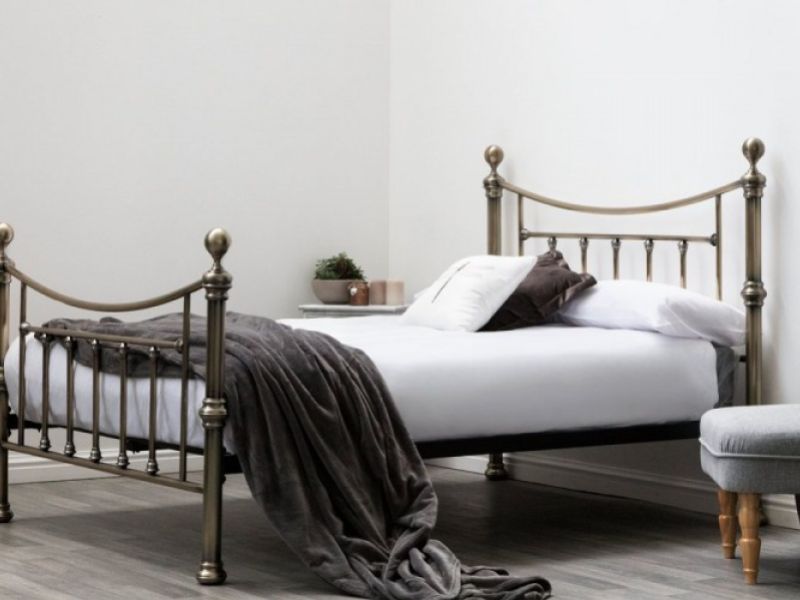 Sleep Design Stratford 5ft Kingsize Antique Brass Metal Bed Frame