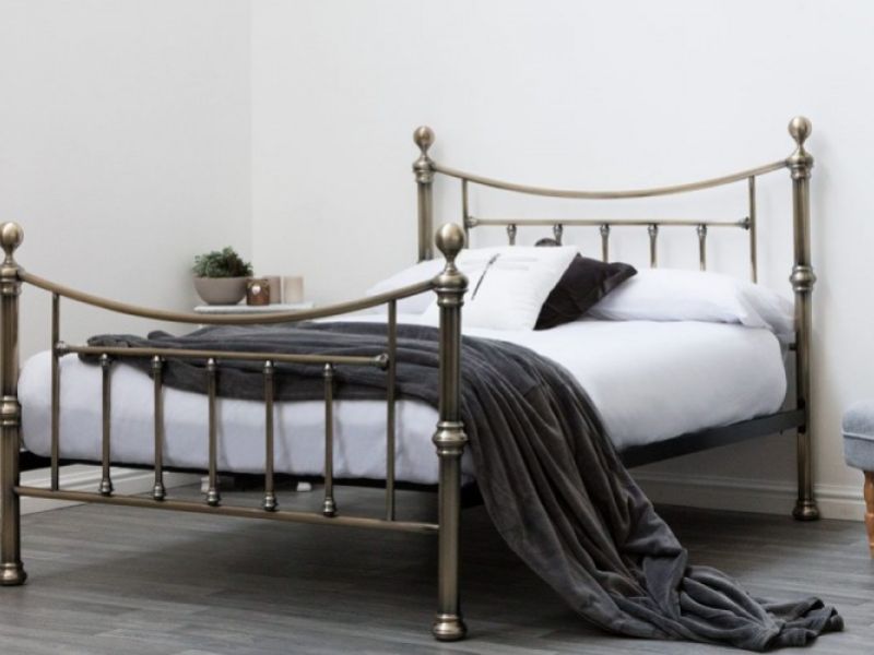 Sleep Design Stratford 5ft Kingsize Antique Brass Metal Bed Frame