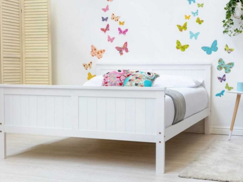 Sleep Design Tabley 4ft6 Double White Wooden Bed Frame