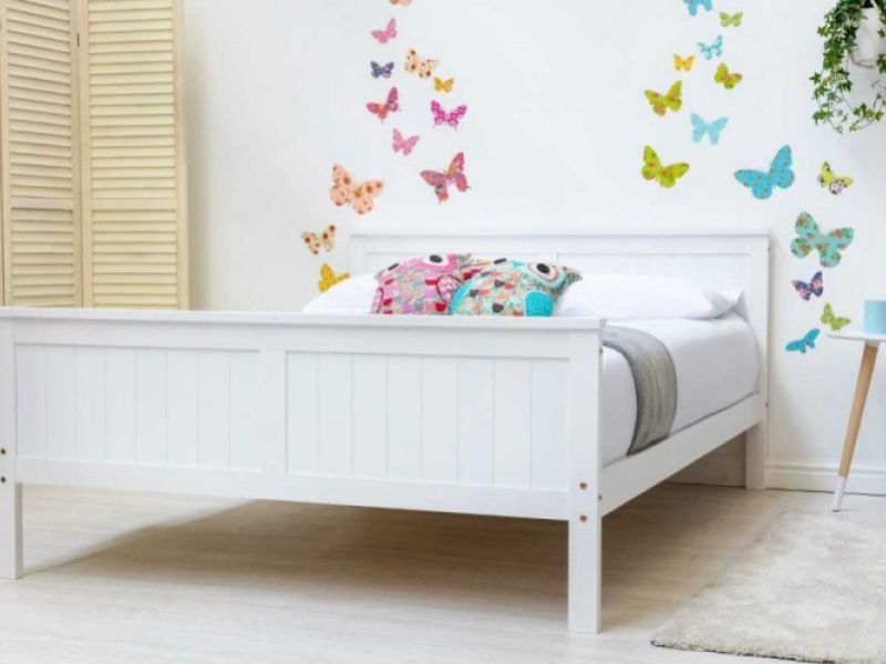 Sleep Design Tabley 5ft Kingsize White Wooden Bed Frame