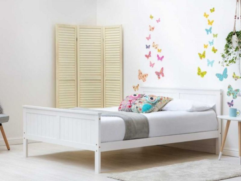 Sleep Design Tabley 4ft6 Double White Wooden Bed Frame