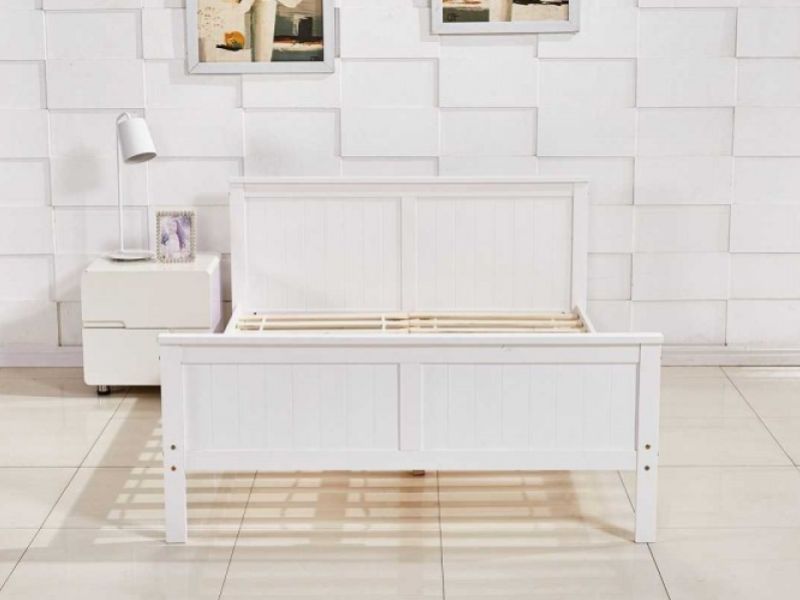 Sleep Design Tabley 5ft Kingsize White Wooden Bed Frame