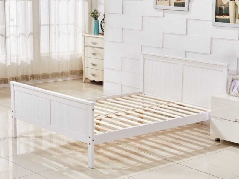 Sleep Design Tabley 4ft6 Double White Wooden Bed Frame