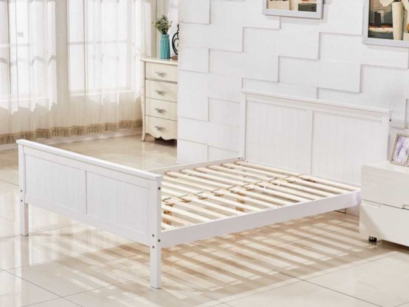 Sleep Design Tabley 5ft Kingsize White Wooden Bed Frame