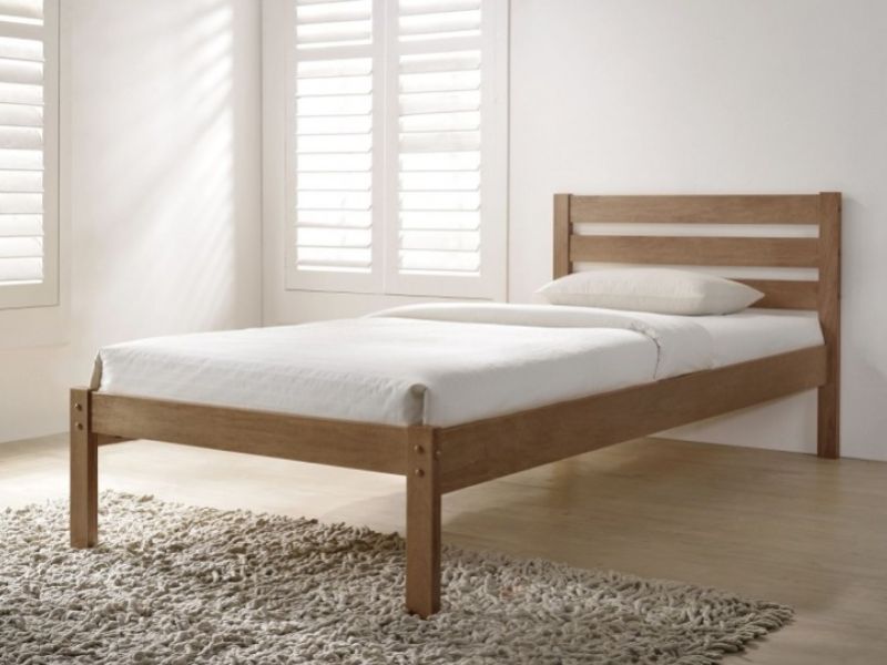 Flintshire Eco 3ft Single Oak Finish Wooden Bed In A Box