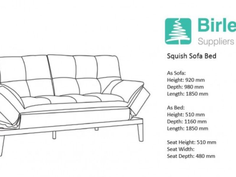 Birlea Squish Grey Fabric Sofa Bed