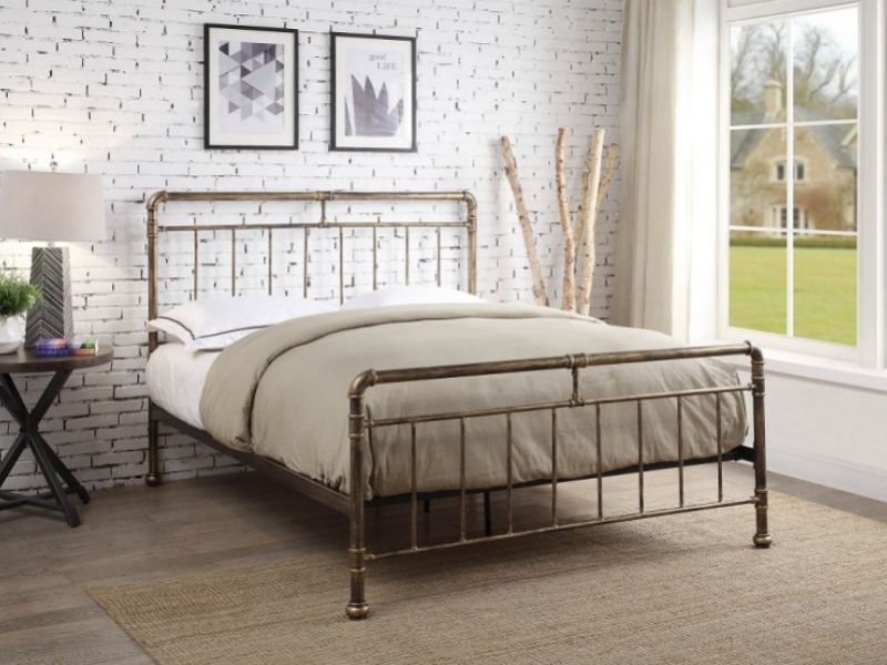 Flintshire Cilcain 4ft6 Double Antique Bronze Metal Bed Frame