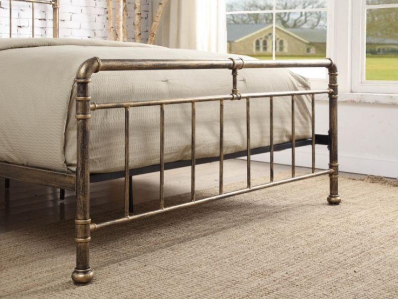 Flintshire Cilcain 4ft6 Double Antique Bronze Metal Bed Frame