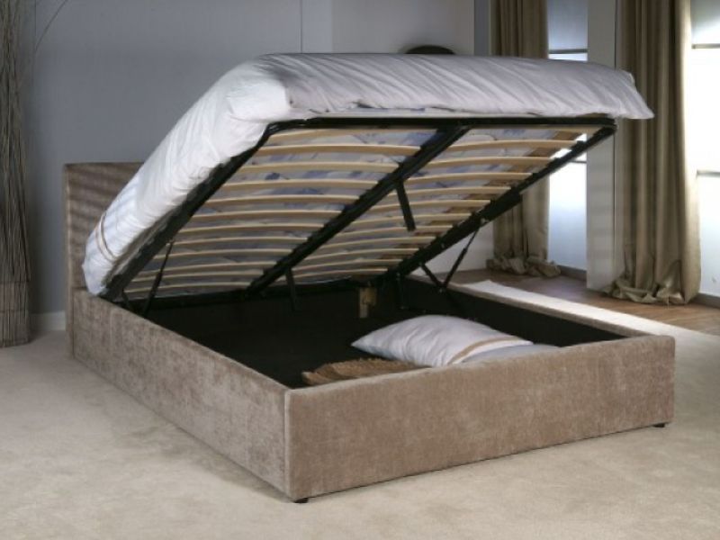 Limelight Jupiter 5ft Kingsize Mink Fabric Ottoman Bed Frame