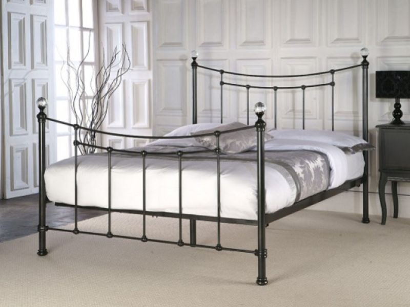 Limelight Metis 5ft Kingsize Metallic Black Metal Bed Frame with Crystal