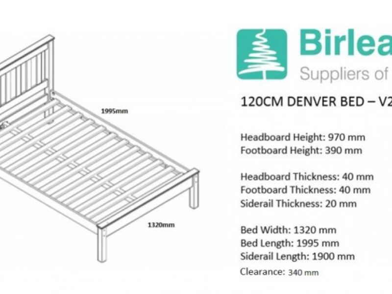 Birlea Denver 4ft Small Double Pine Wooden Bed Frame