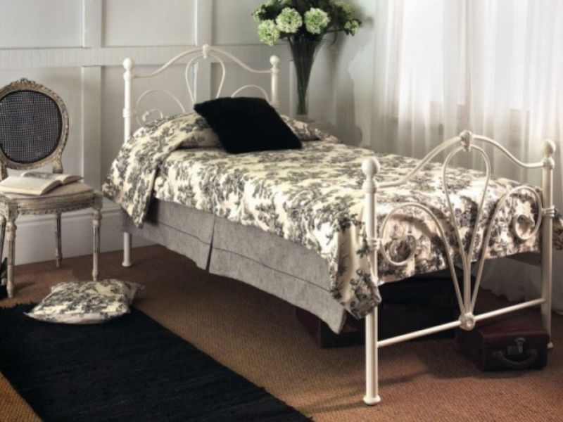 Limelight Nimbus 4ft Small Double Ivory Metal Bed Frame