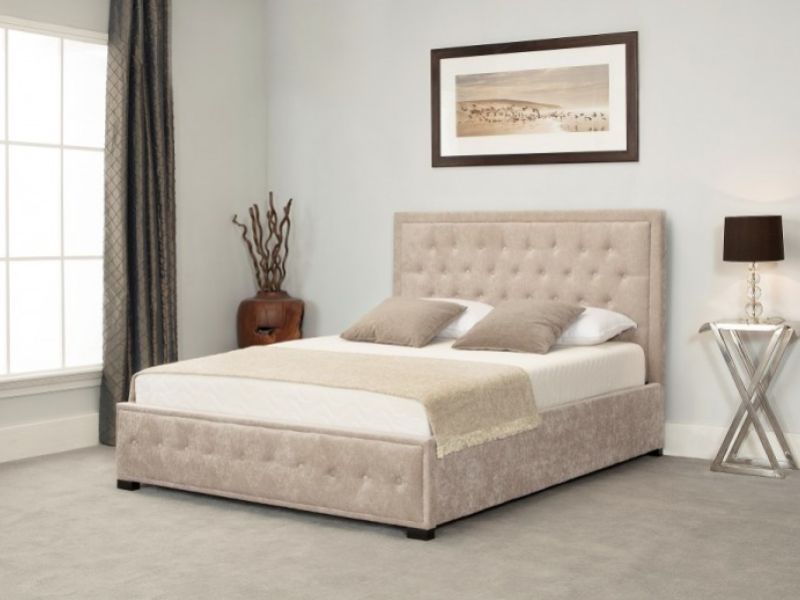 Emporia Albany 5ft Kingsize Stone Fabric Ottoman Bed