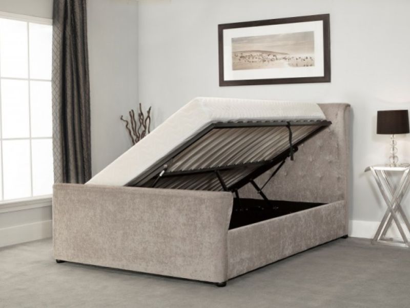 Emporia Manhattan 4ft6 Double Stone Fabric Ottoman Bed