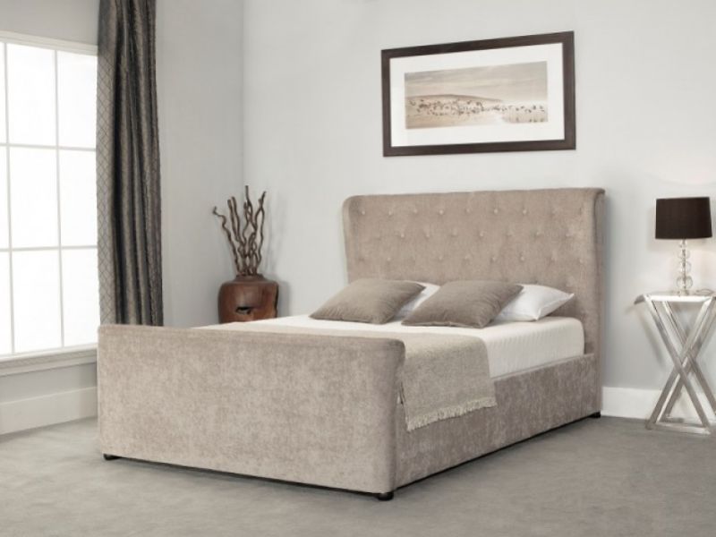 Emporia Manhattan 5ft Kingsize Stone Fabric Ottoman Bed