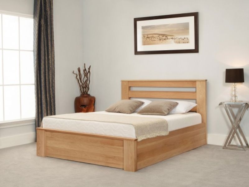 Emporia Charnwood 4ft6 Double Solid Oak Ottoman Bed Frame