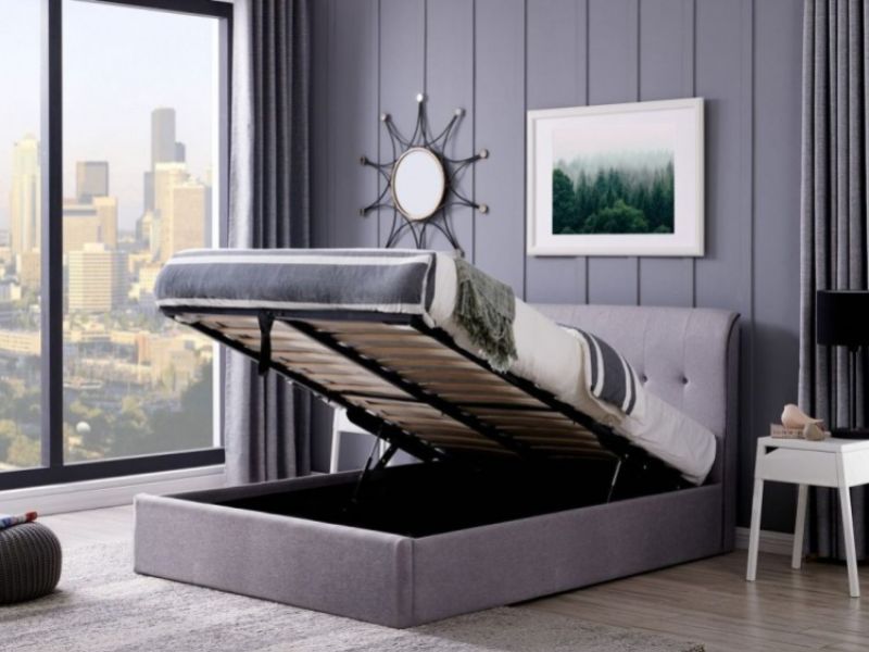 Flintshire Carmel 5ft Kingsize Grey Fabric Ottoman Bed