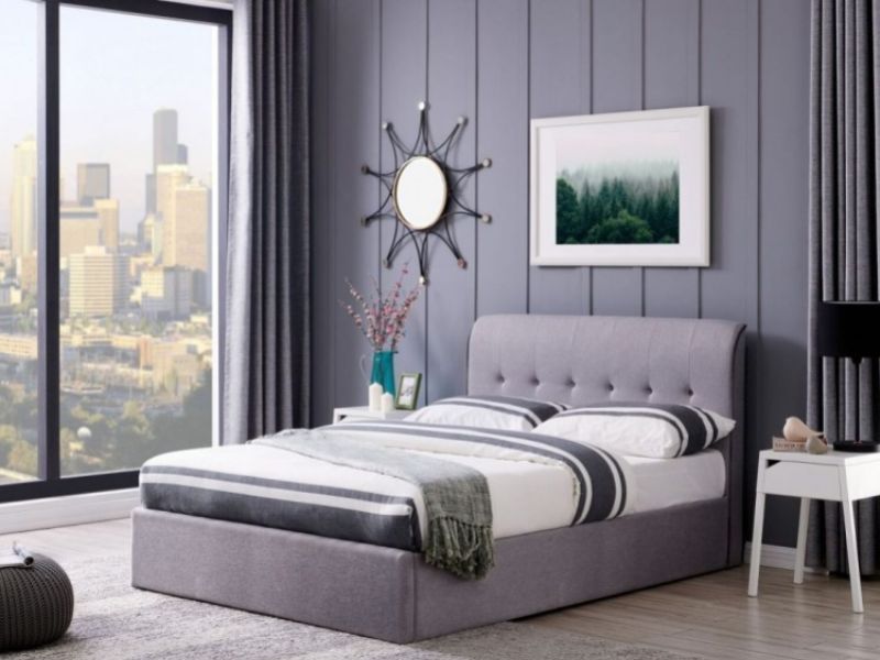 Flintshire Carmel 4ft6 Double Grey Fabric Ottoman Bed