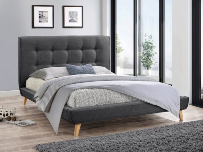 Flair Furnishings Jules 4ft6 Double Grey Fabric Bed Frame
