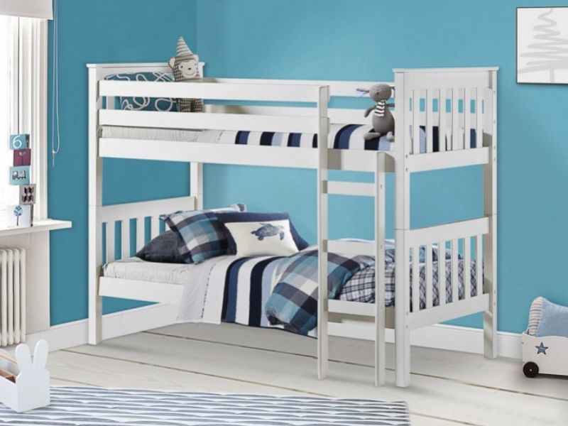 Birlea Portland 3ft Single Wooden Pine Bunk Bed In White