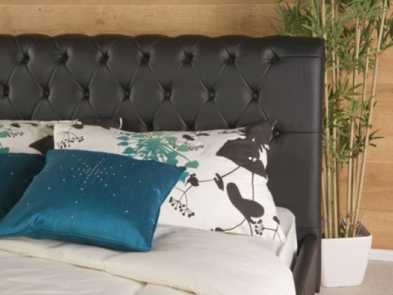 Limelight Phoenix Black 6ft Super Kingsize Faux Leather Bed Frame