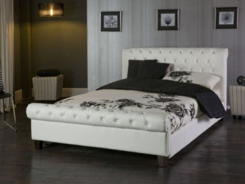 Limelight Phoenix White 4ft6 Double Faux Leather Bed Frame