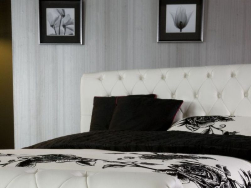 Limelight Phoenix White 6ft Super Kingsize Faux Leather Bed Frame