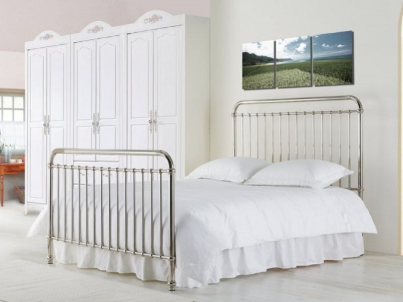 Time Living Rose 4ft6 Double Chrome Nickel Metal Bed Frame