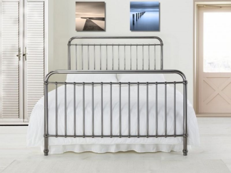 Time Living Rose 5ft Kingsize Black Nickel Metal Bed Frame