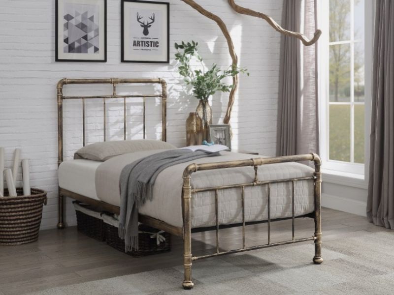 Flintshire Cilcain 3ft Single Antique Bronze Metal Bed Frame