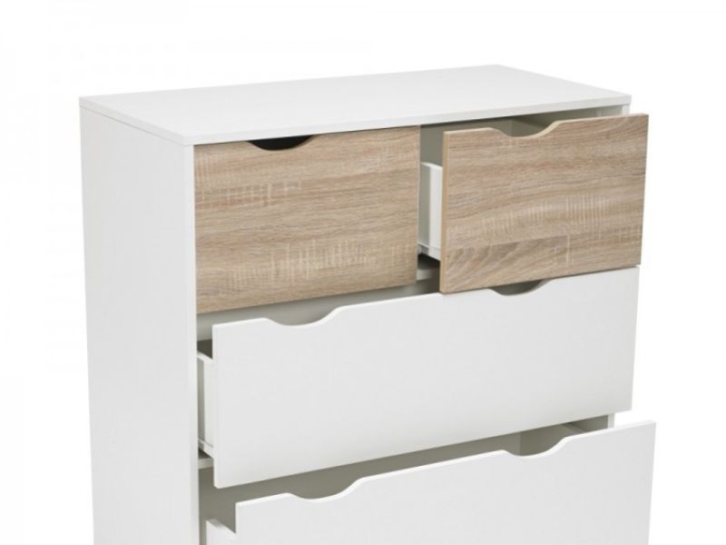 LPD Stockholm 2 Plus 2 Drawer Chest In White And Oak