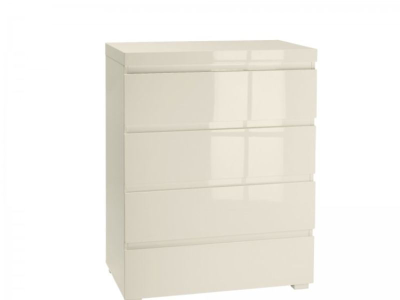 LPD Puro 4 Drawer Chest In Cream Gloss