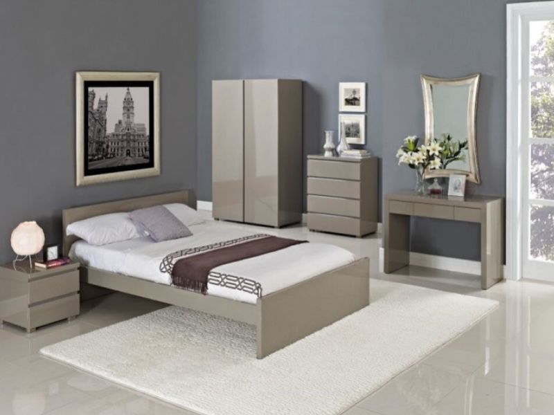 LPD Puro 4ft6 Double Wooden Bed Frame In Stone Gloss