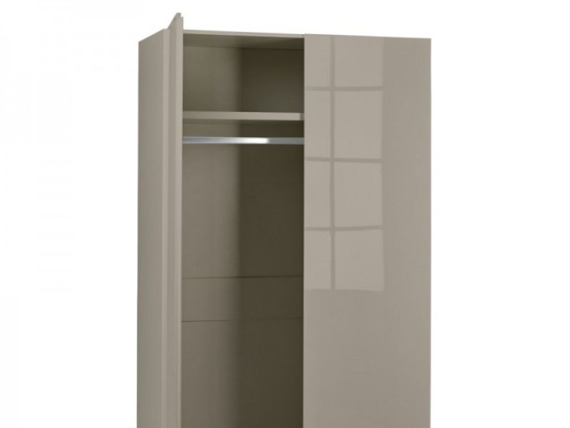 LPD Puro 2 Door Wardrobe In Stone Gloss