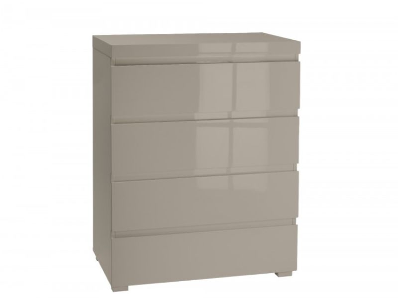 LPD Puro 4 Drawer Chest In Stone Gloss