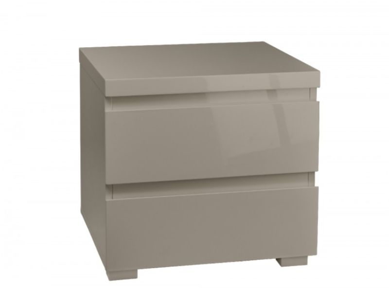 LPD Puro 2 Drawer Bedside In Stone Gloss