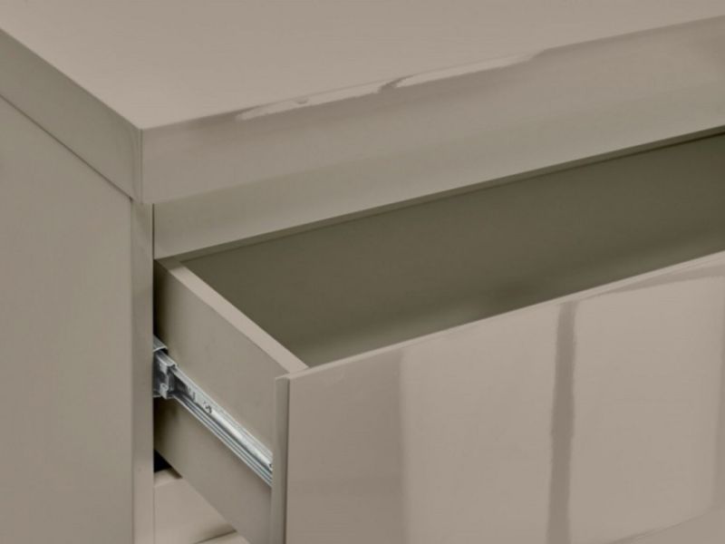 LPD Puro 2 Drawer Bedside In Stone Gloss