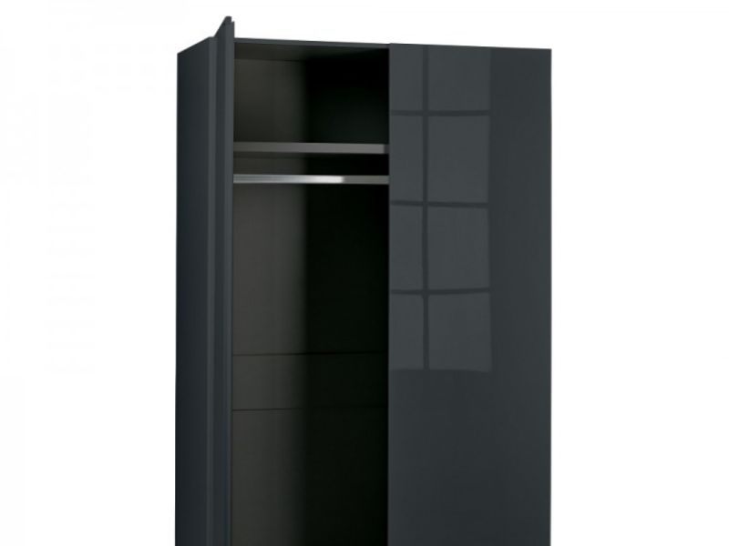 LPD Puro 2 Door Wardrobe In Charcoal Gloss