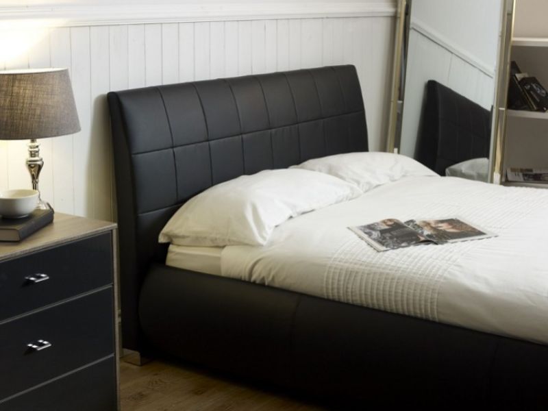 Limelight Dorado 6ft Super Kingsize Black Faux Leather Bed Frame