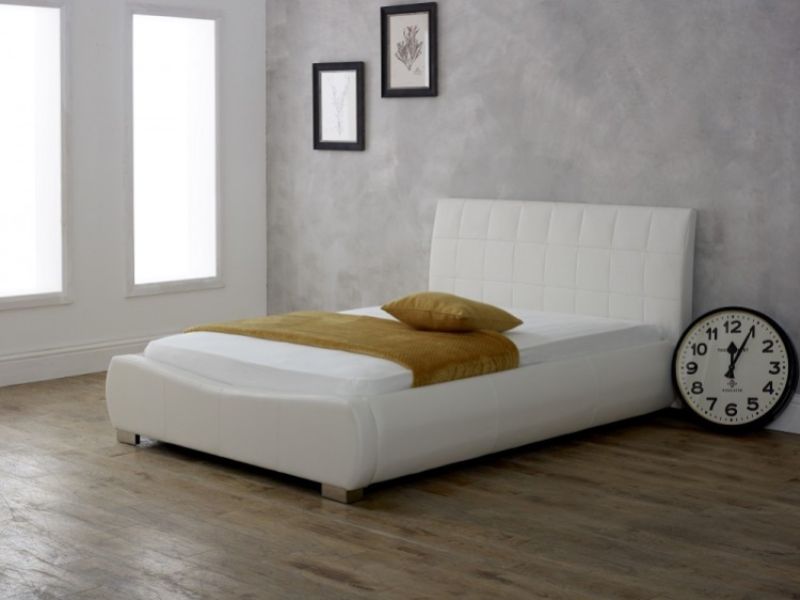 Limelight Dorado 4ft6 Double White Faux Leather Bed Frame